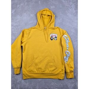 Cheech & Chong Hoodie Sweatshirt Mens M Yellow Buds Graphic Sleeve Pullover